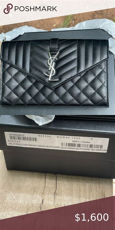 ysl tri-quilted wallet on chain|ysl lambskin wallet.